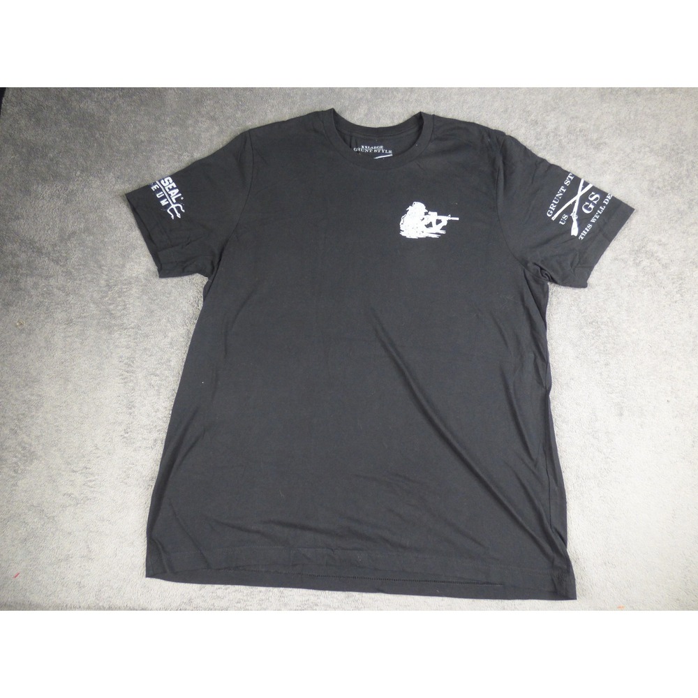 Grunt Style Navy SEAL Museum Black Graphic T-Shirt Mens XXL Cotton Tactical Tee